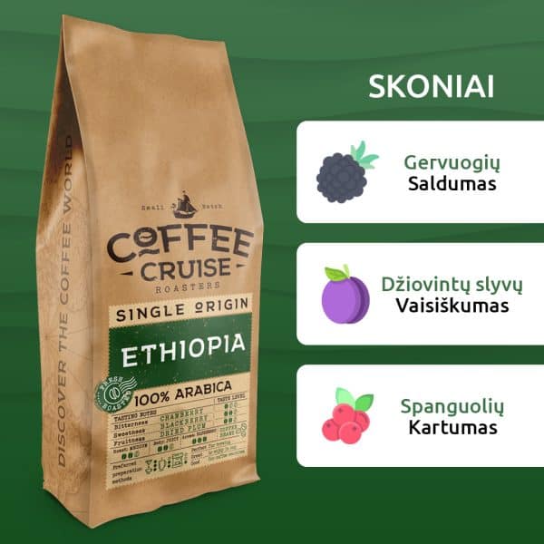 Kavos pupelės Coffee Cruise ETHIOPIA 1 kg