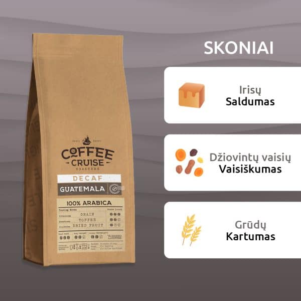 Malta kava Coffee Cruise GUATEMALA Decaf 250g (be kofeino)