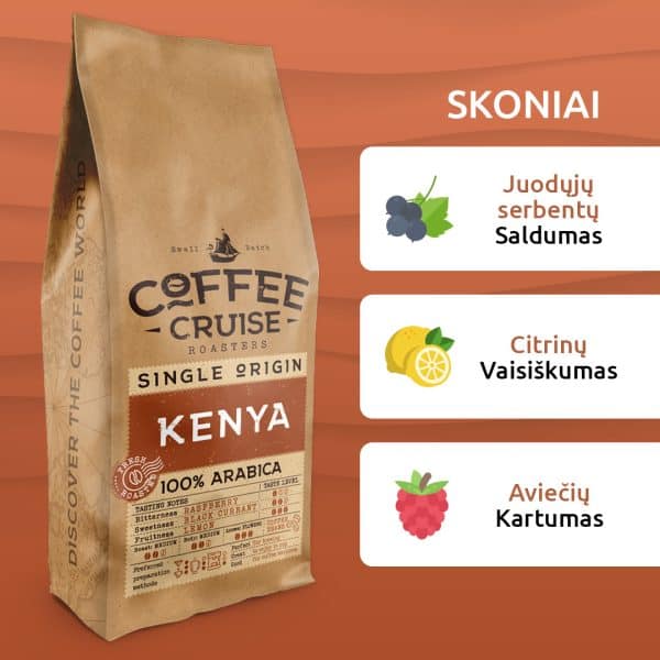 Kavos pupelės Coffee Cruise KENYA 1kg