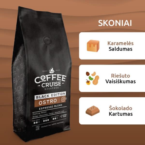 Kavos pupelės Coffee Cruise OSTRO 1kg
