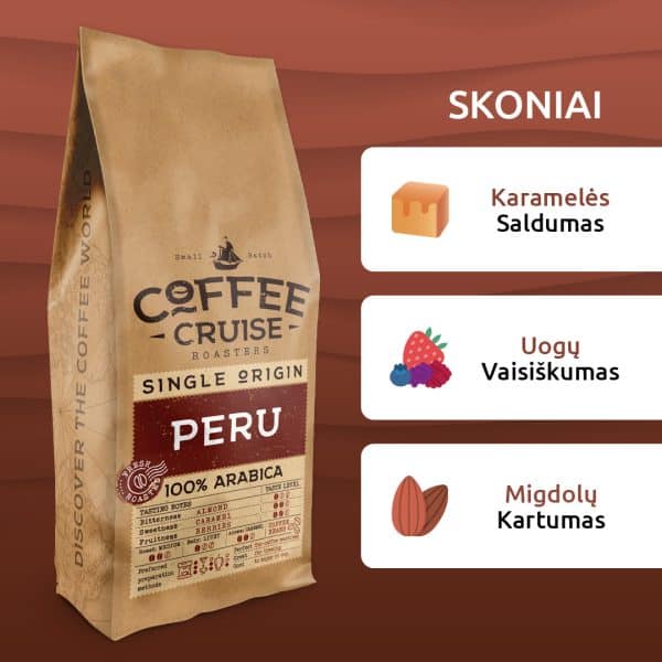 Kavos pupelės Coffee Cruise PERU 1 kg